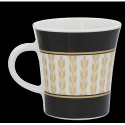 Kaffekopst, sort / hvid / guldfarvet, Porceln, 300 ml, Kahla