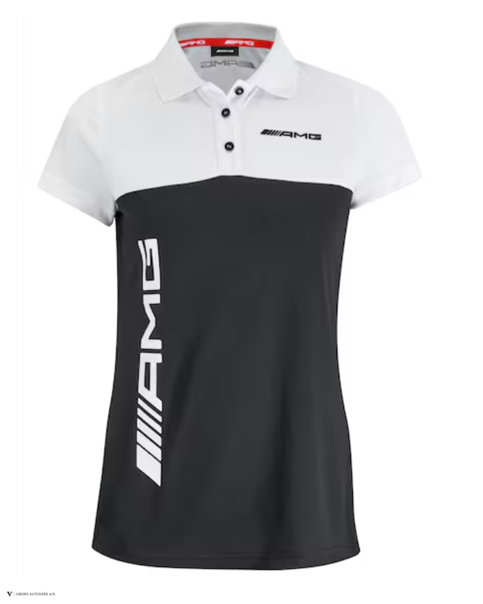 Dame poloshirt sort/hvid