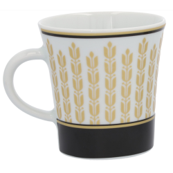 Kaffekops�t, sort / hvid / guldfarvet, Porcel�n, 300 ml, Kahla